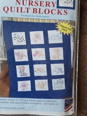 Jack Dempsey Nursery Block Stamped Embroidery